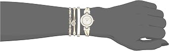 Anne Klein Women's Bangle Watch and Premium Crystal Accented Bracelet Set