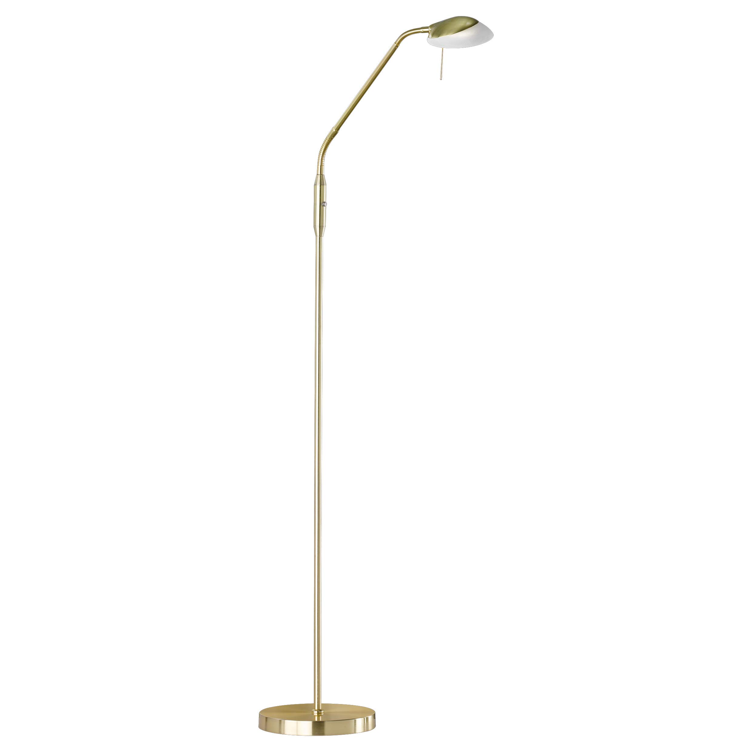 Fischer & Honsel Stehleuchte Pool TW 1x LED 5,0 Watt, matt, messingfarben, 3 Stufen CCT, stufenlos dimmbar, Flexarm, 40076, 23 x 23 x 160 cm (LxBxH), 530 lm, 2700 K / 3350 K / 4000 K