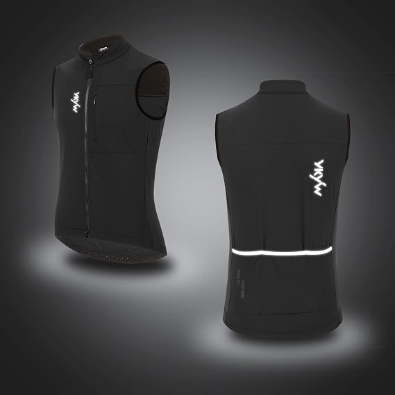 YKYWBIKE Cycling Vest for Men Sleeveless Cycling Jacket Fleece Biking Vest Ykk Full Zip Cycling Gilet Windproof Bike Vest