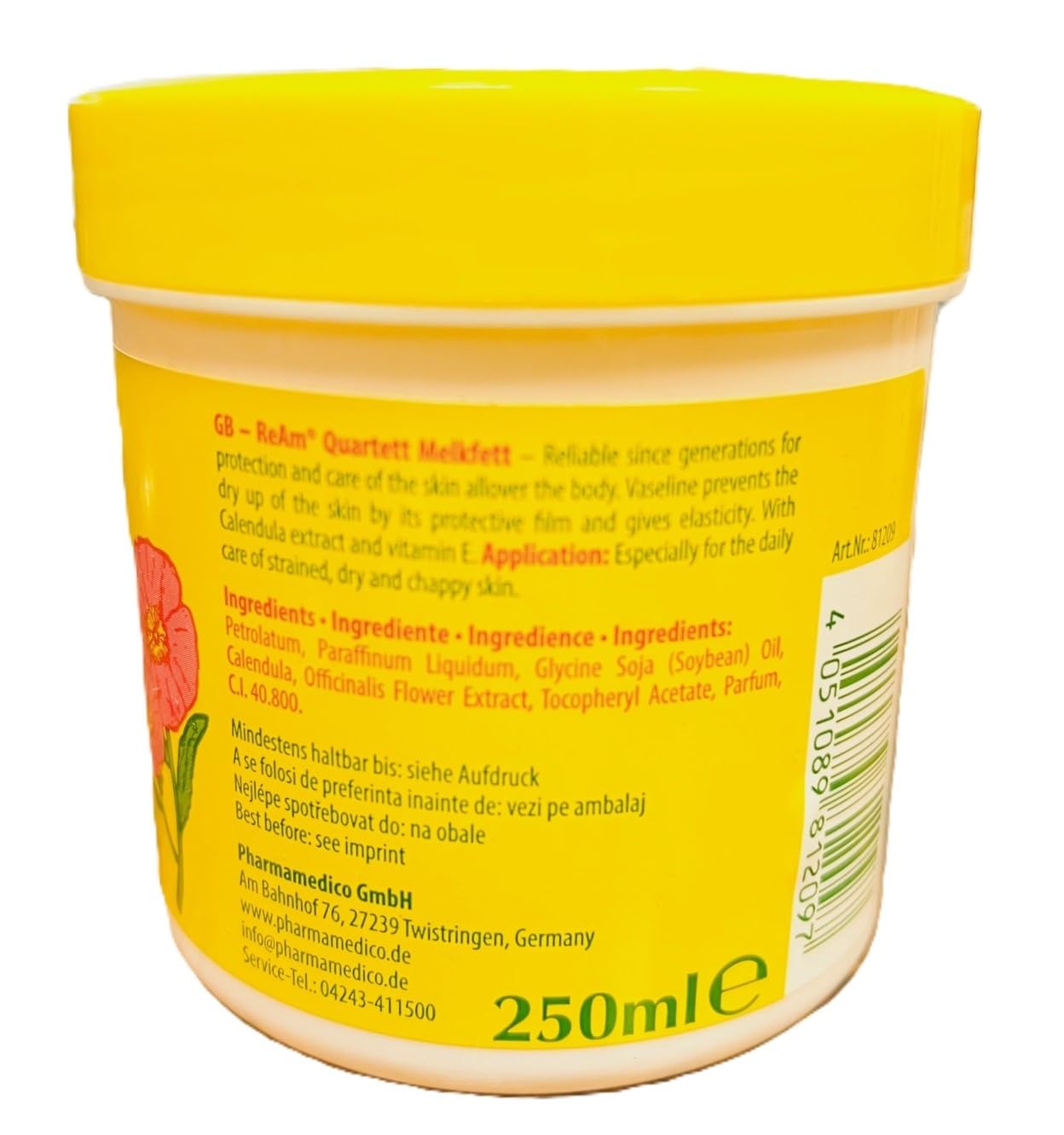 Ream Quartett Graisse à traire avec calendula, 6 x 250 ml