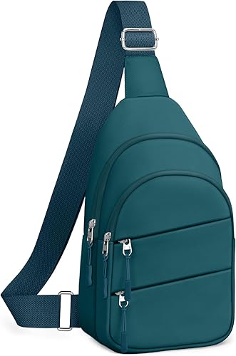 Bolsos cruzados para mujer, bolsa con bandolera para hombres, mochila pequeña de senderismo antirrobo, ligera para viajes al aire libre (M, azul