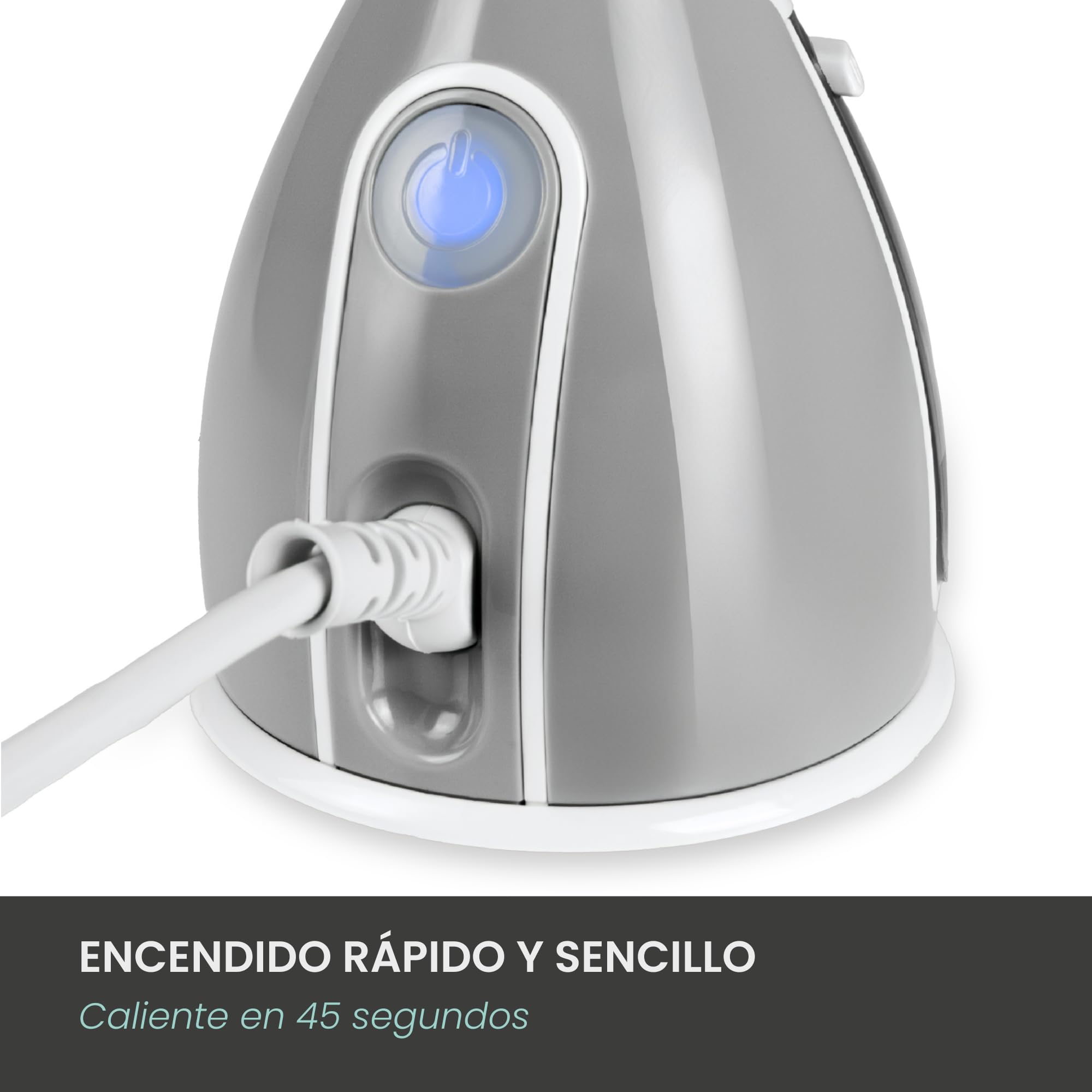 Jocca - Plancha de Vapor Vertical 1500W con Deposito 280ml, Sistema Antigoteo, Plancha de Viaje Compacta, Desinfeccion y Desodorizacion, Gris