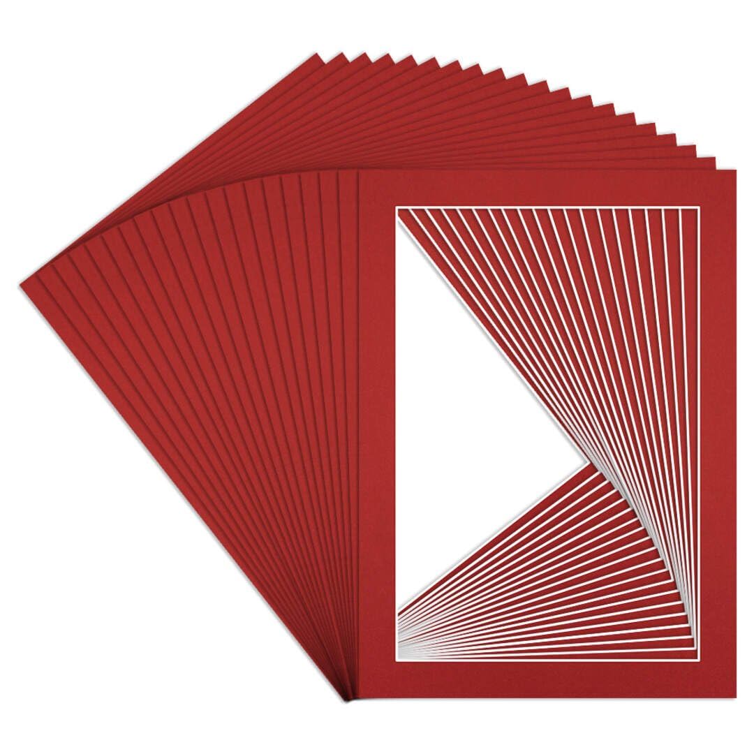 Procut Global 7x5" Crimson Picture Mounts to Fit 6x4" Aperture - Precision Cut Cardboard Photo Mount - Ideal for Frames, Prints, Artwork & Certificates - Sizes & Colours Available - 20 Pack