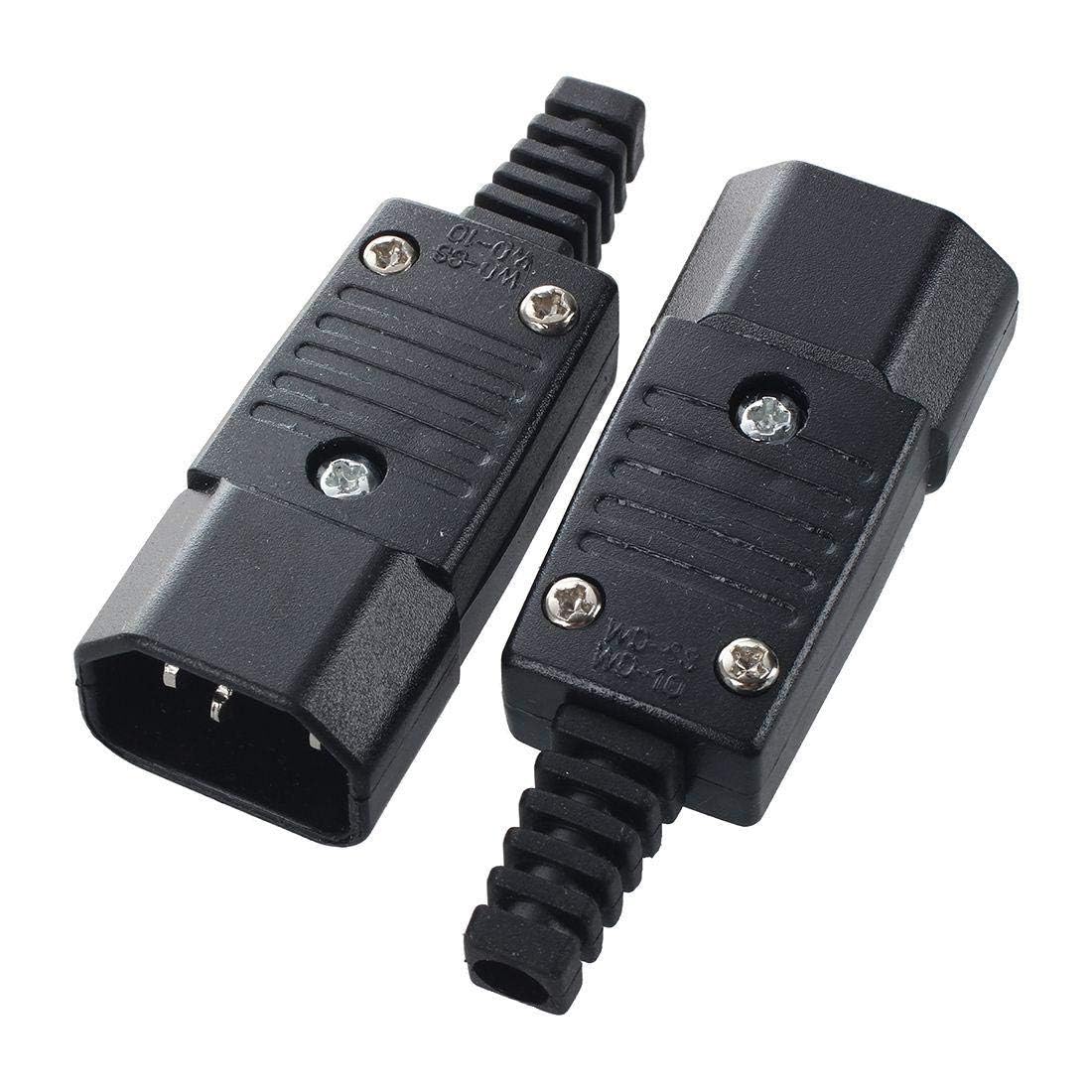 2 PAIR IEC320 C14 Male Panel Mount Socket with C13 Female Inline Adapter Plug (2MALE+2FEMALE)-image-13