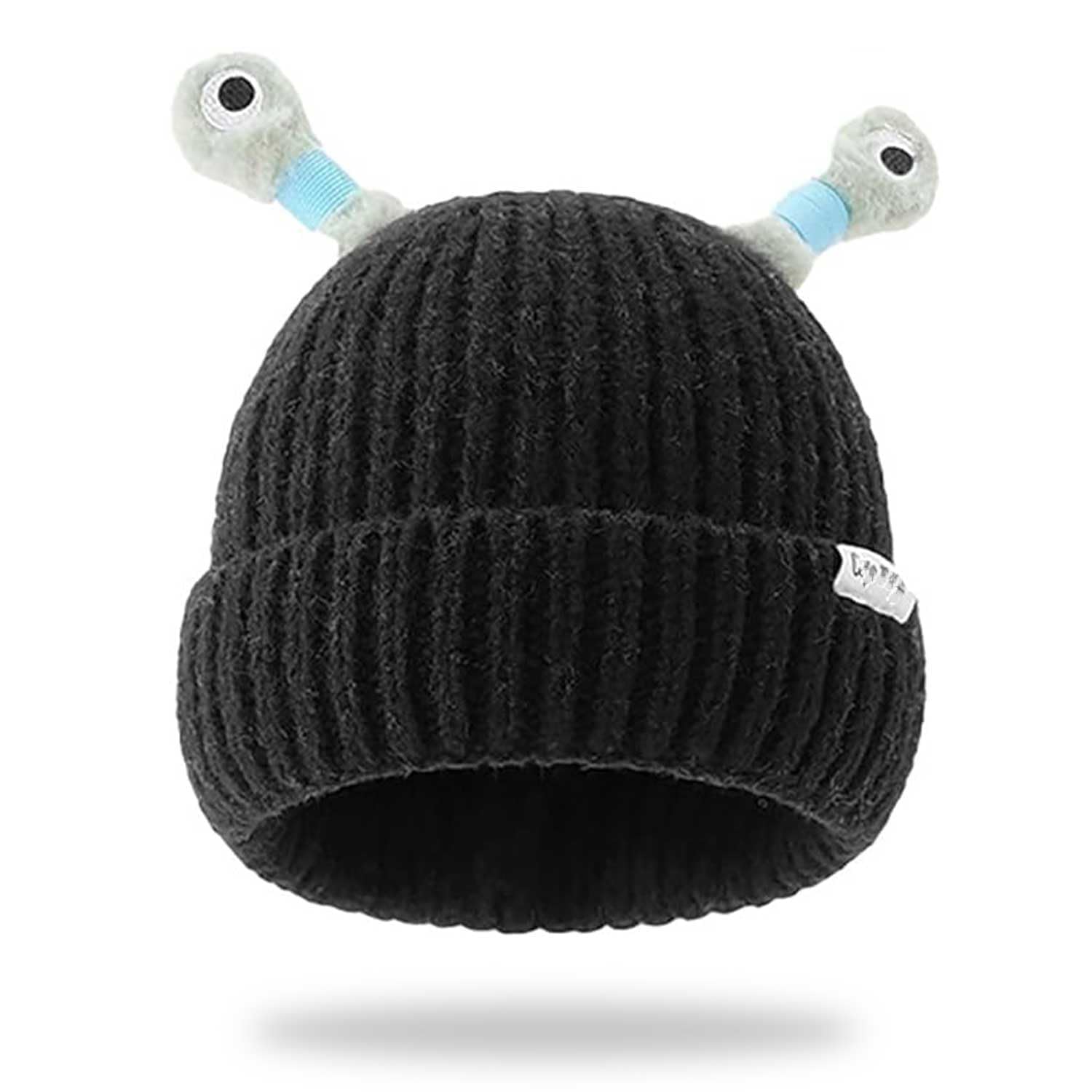DigScape Cute and Funny Knitted Beanie, Cartoon Glowing Little Monster Knit Hat with Eyes, Retractable Tentacles Beanie