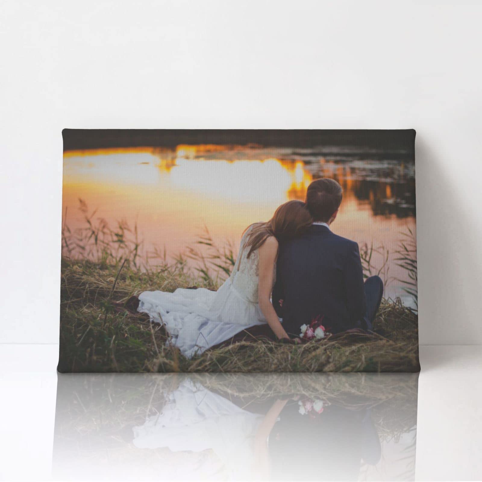 FEICANSEN Personalised Canvas Photo Text Prints Custom image Framed Custom Photo Gifts for Special Occasions Gift mum dad Fathers Day Mothers Day Present