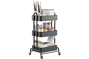 3-Tier Rolling Metal Cart: A Sturdy and Versatile Storage Solution