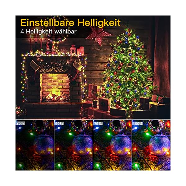 Ollny lichterkette außen 50m - 500 LED lichterkette weihnachtsbaum mit Fernbedienung Timer, IP44 Lichterkette mit Memory… – Bild 4
