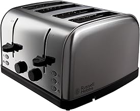 Russell Hobbs 18790 Futura 4-Slice Toaster, 1500 W, Stainless Steel Silver, Four Slice