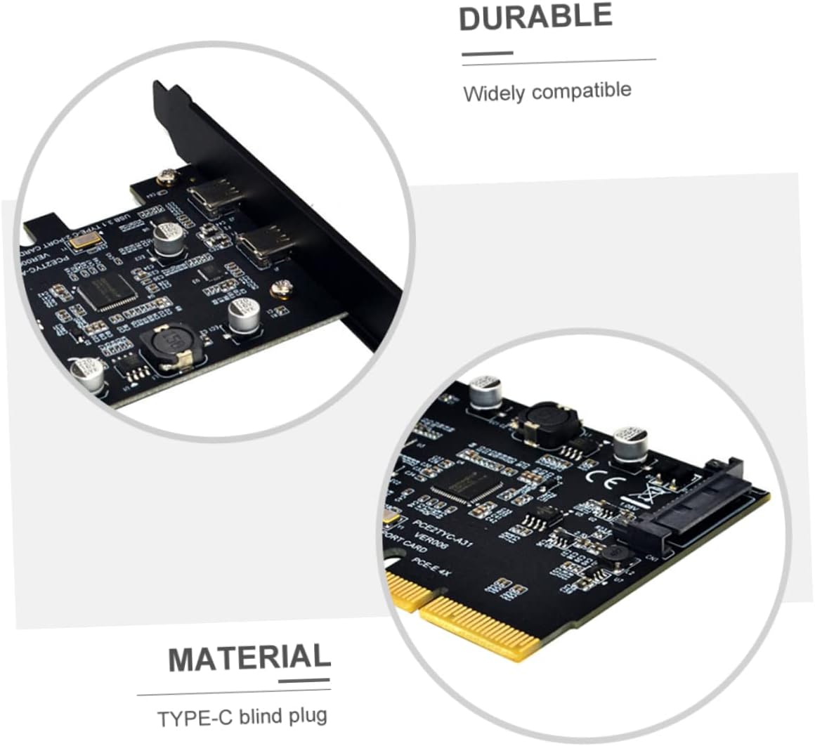 Artibetter USB Expansion Card Dual Type-c Ports for High-Speed Data Transfer Compatible Systems for and External Hdds