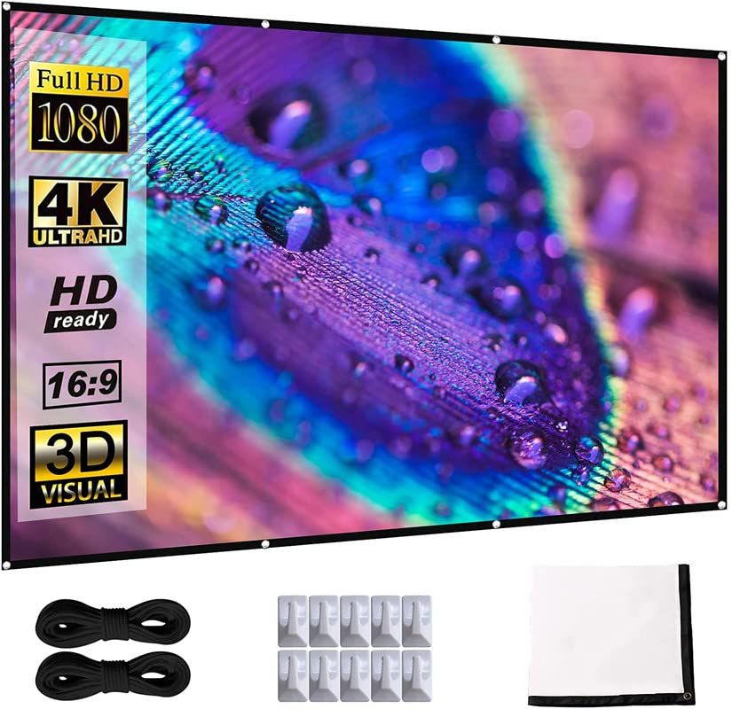 Image of Savsol 200 inch Portable Outdoor Projector Screen, 16:9 Folding HD Big Size Movie Screen for Home Theater Office Presentation (Width 447 cm x 257 cm Height)