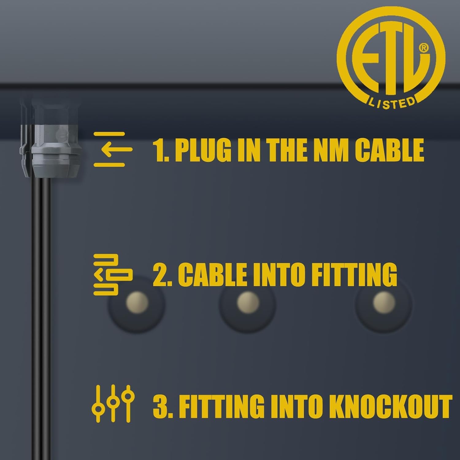 1 2 Plastic Romex Connector 3/4