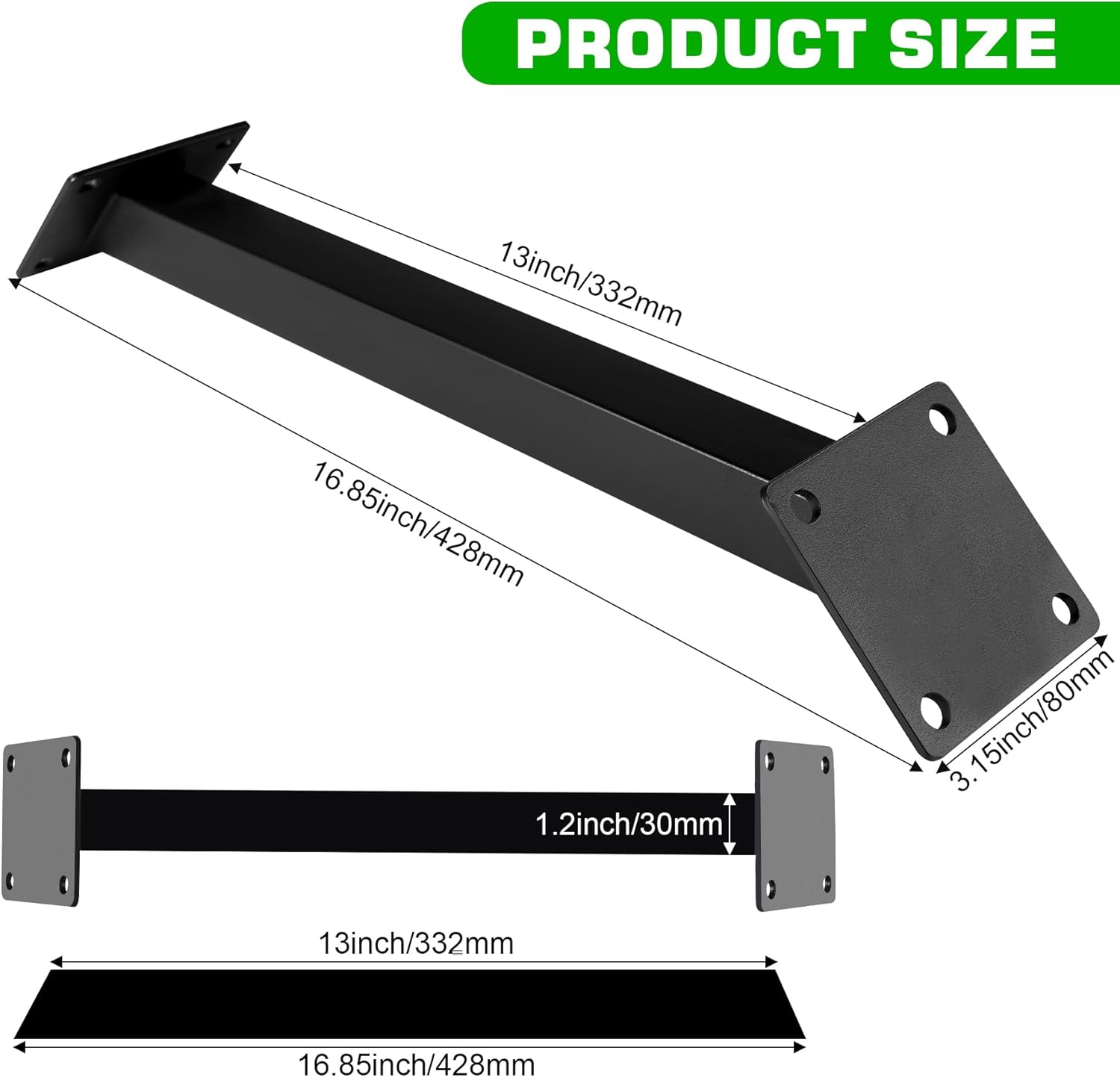 4PC 45°Degree Angle Support Bracket Kit，Pergola Support Bracket Inside Mount Corner Brace 45 Degree,Pergola Terrace Pergola Cabin Elevated（Black）