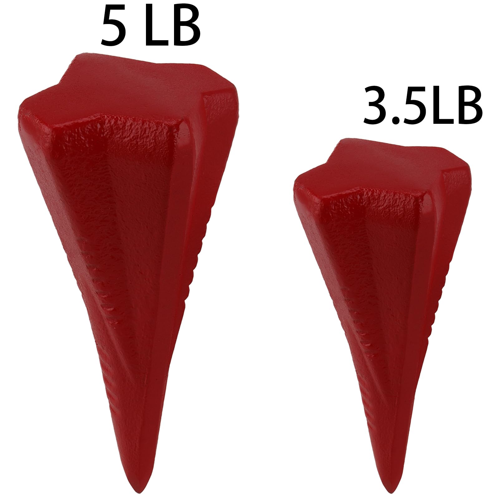 Lot de 2 cales à fendre de bois diamantées de 2 tailles, 1,6 kg, 2,3 kg, 4 directions en acier, cale à 4 voies pour fendre le bois, rouge
