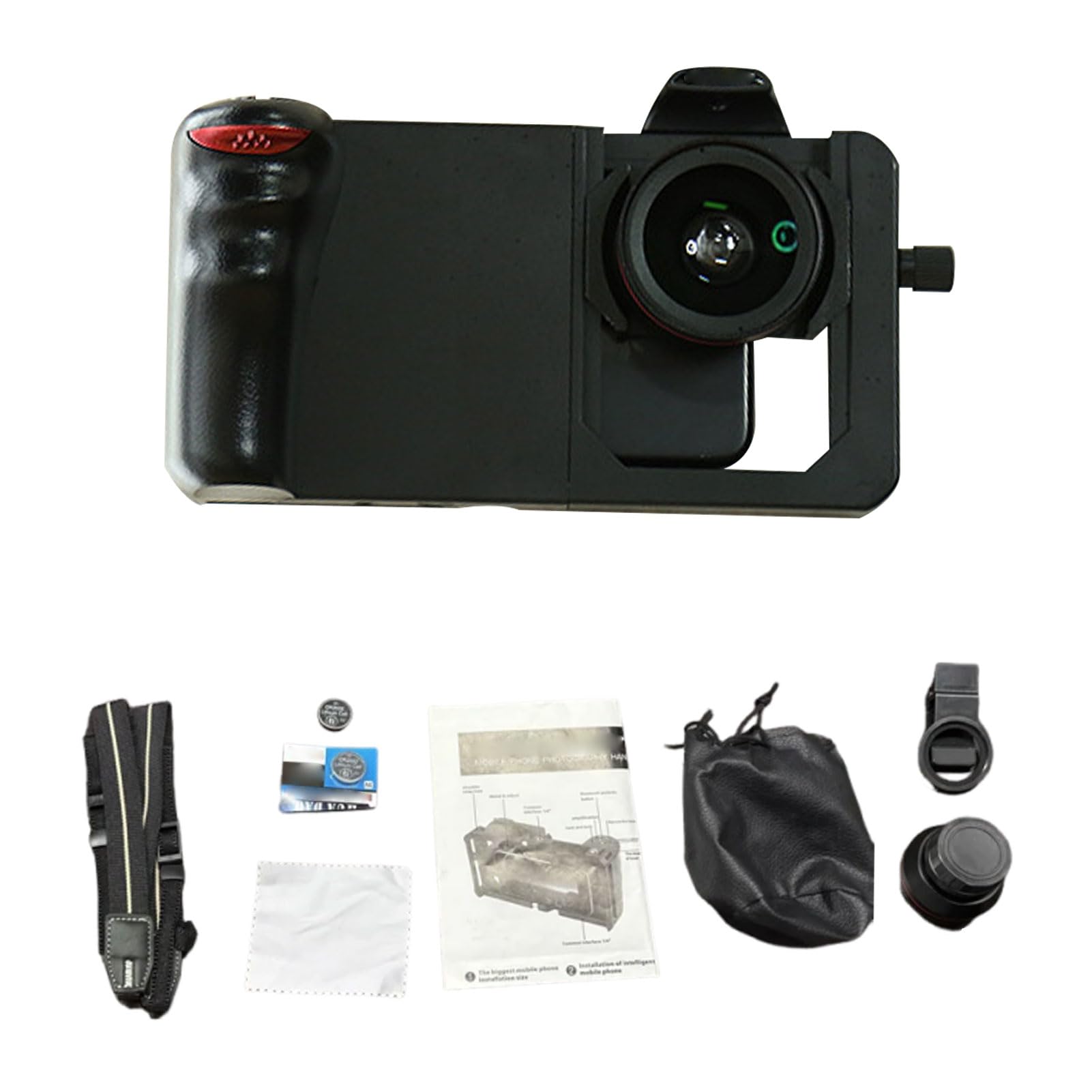 Jectse Impugnatura Universale per Telefono, Stabilizzatore Bluetooth con Obiettivo Macro Grandangolare e Stabilizzatore per la Fotografia, Compatibile con Smartphone Fino a 16,8x8,2 cm.