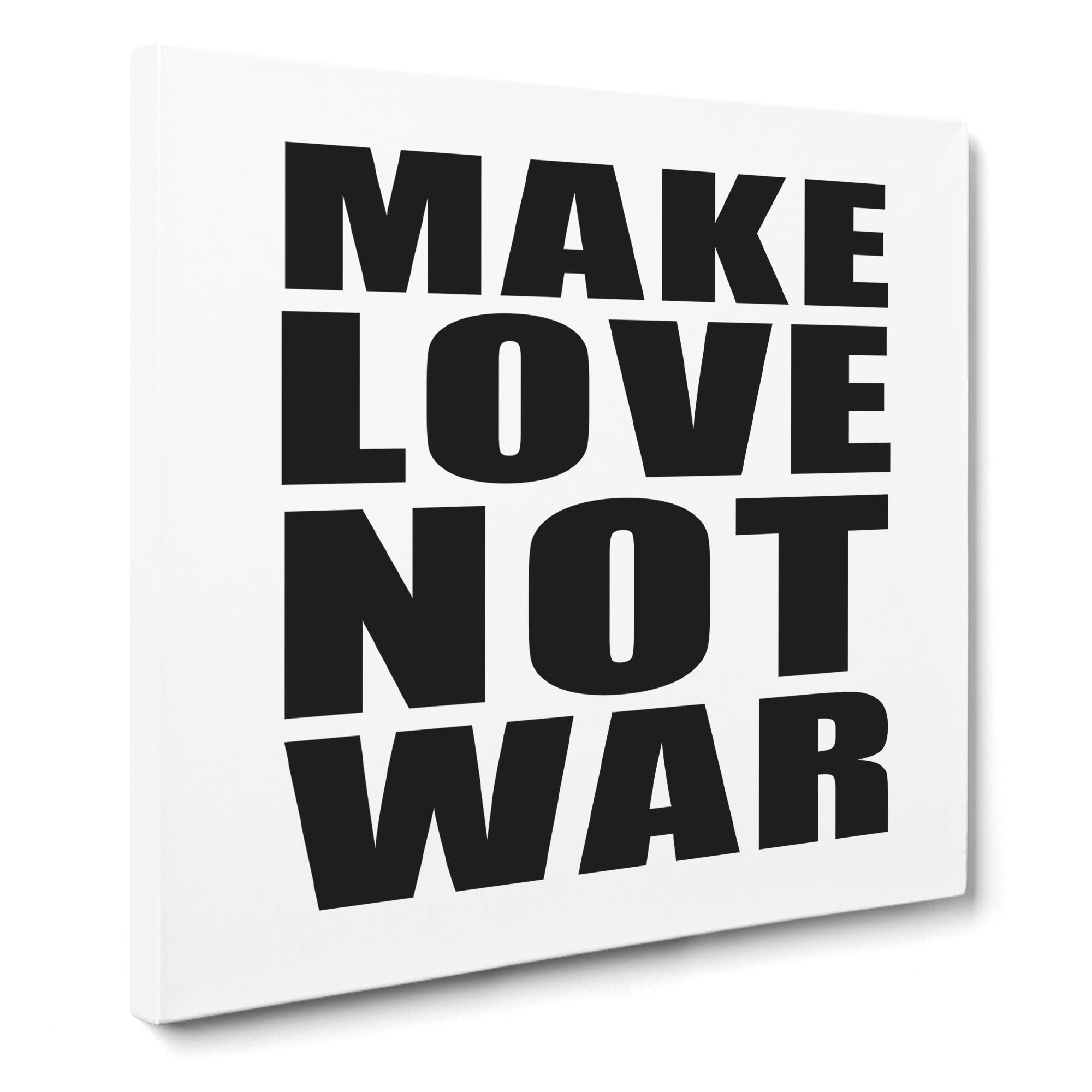 Make Love Not War Modern Typography Quote Canvas Print, Mixed, 35L x 35W cm