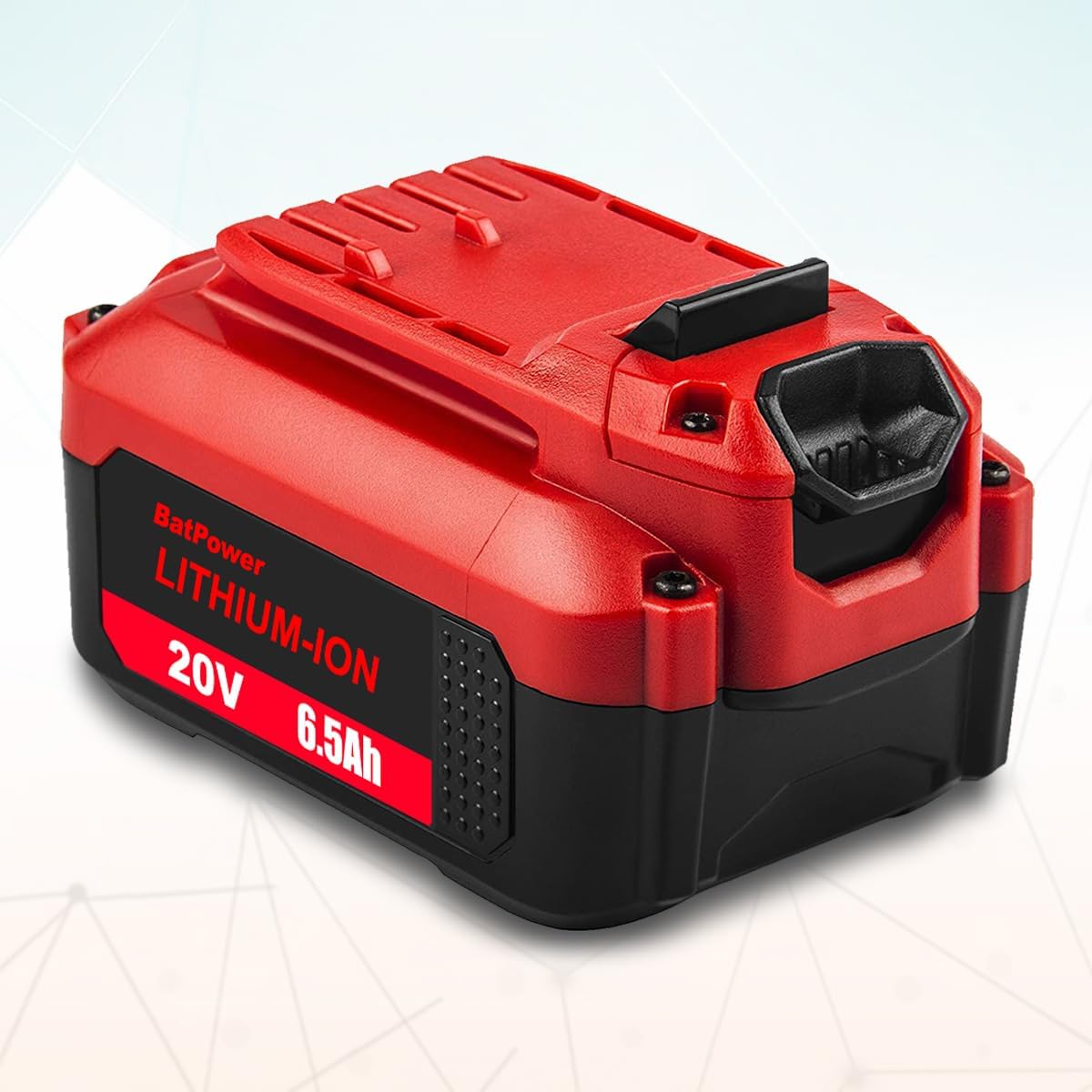BatPower 20V Max 6.5Ah High Capacity Battery - Replacement for Craftsman V20 20V Lithium Batteries CMCB204 CMCB206