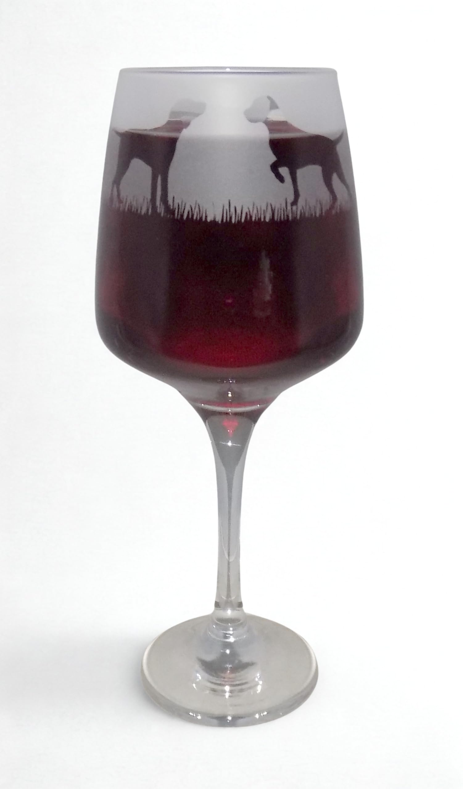 Beautiful 'German Pointer' Hand Etched Stemmed Wine Glass - Lovely German Pointer Owner Gift!