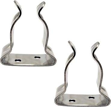2 PCS Stainless Steel Boat Hook Spring Clamp Holder Bracket Clip, Marine Spring Clip, 5/8 to 1 Inch Size