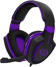 Gaming Headset Bass Surround Sound Stereo PS4 PS5 Headset with Microphone Volume Control Noise Canceling Mic Over-Ear Headphones Compatible for PS4 Xbox one Laptop PC Mac Purple