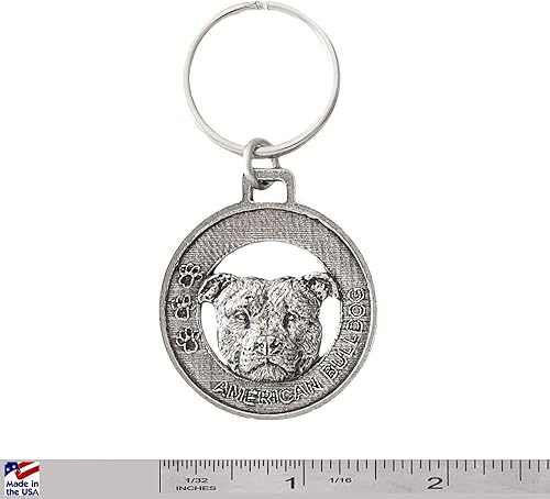 Miniatura 2 de Llavero de perro hecho a mano en anillo, 100 razas diferentes, peltre antiguo, fabricado en Estados Unidos