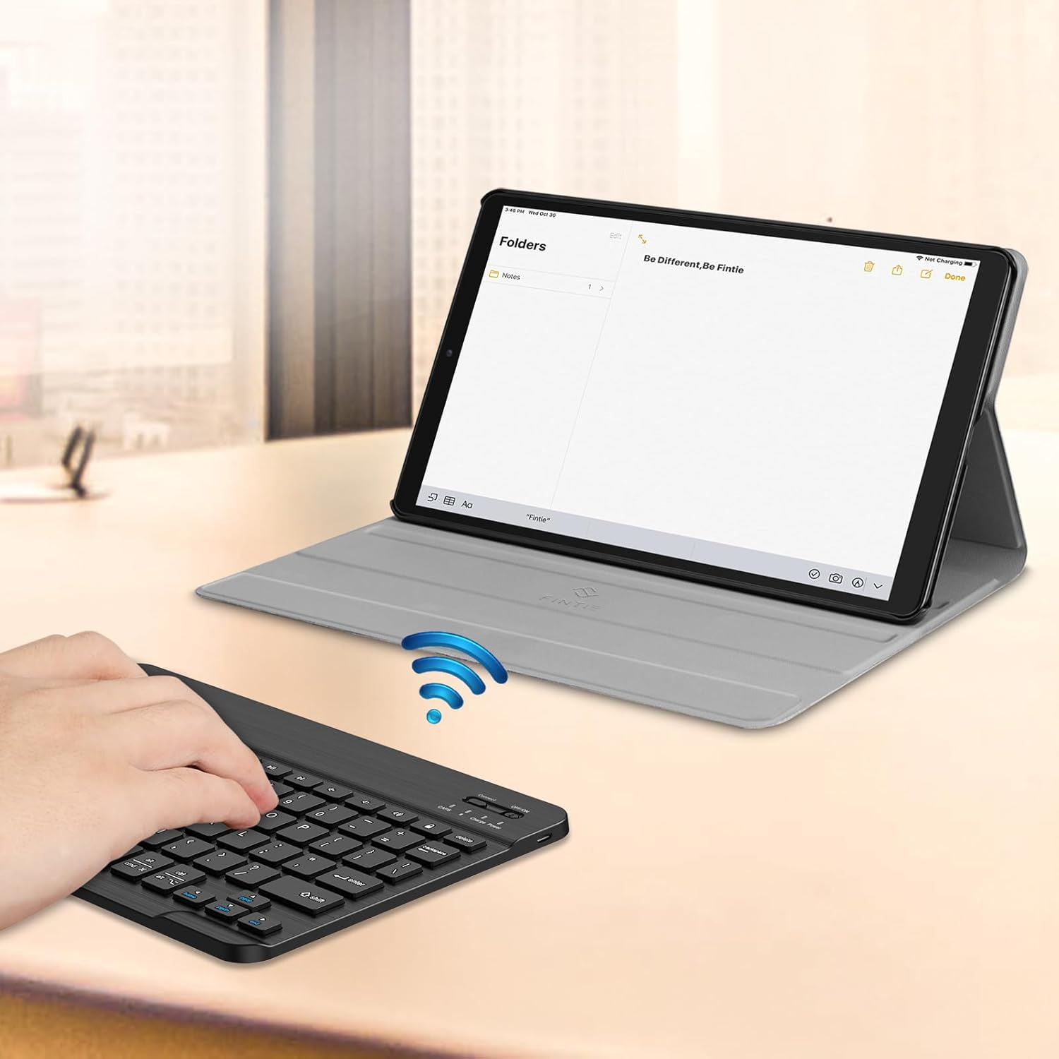 FINTIE Keyboard Case for Samsung Galaxy Tab A 10.1 2019 Model SM-T510/T515/T517, Slim Shell Lightweight Stand Cover with Detachable Wireless Bluetooth Keyboard, Black