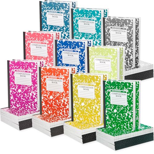 Fainne 100 Pcs A5 Composition Notebook Bulk College Ruled, Light Color