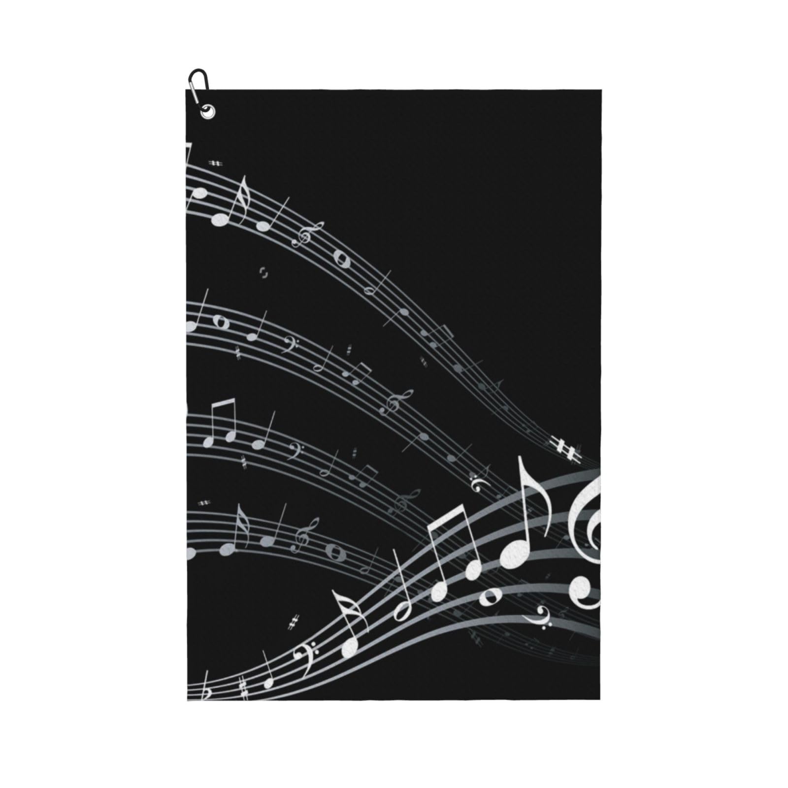 Hnnkloy Musical Note, 16x24 in Portable Waffle Golf Towels with Carabiner Clip for Golf Bag