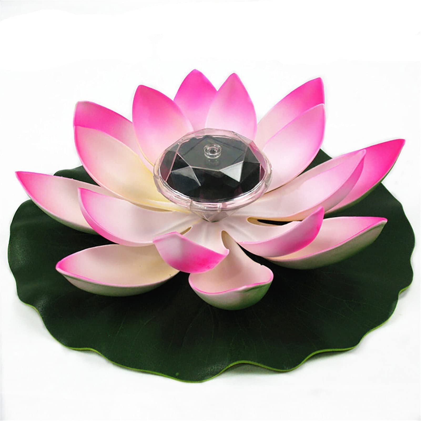 TWDYC Solar Lotus Light, Realistic Lotus Leaf Floating Pond Light Led Solar Light, Suitable for Pond, Swimming Pool, Garden, Lawn (Pink)