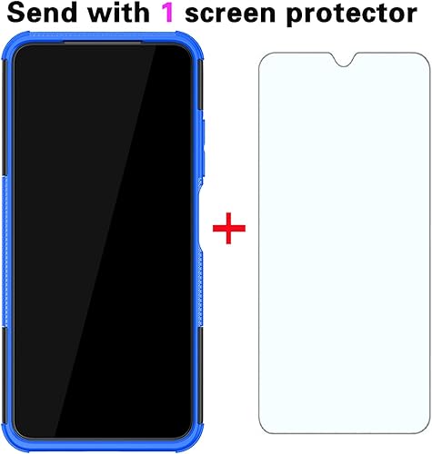 Miniatura 3 de Funda de teléfono para Xiaomi Redmi Note 1010S 4G con protector de pantalla de vidrio templado y soporte Soporte Soporte duro resistente híbrido