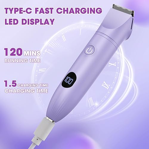 Miniatura 7 de Maquinillas de afeitar eléctricas para mujer, kit de depilación corporal 3 en 1 para cara, púbic, brazo, pierna, axila, recortadora de bikini, sin