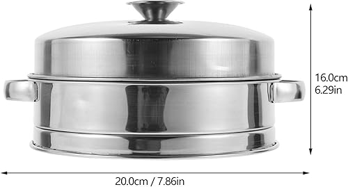 Miniatura 3 de SHERCHPRY Vaporizador con tapa, vaporizador de acero inoxidable, vaporizador de alimentos de metal, doble vaporizador para bolas de masa para Kitcken