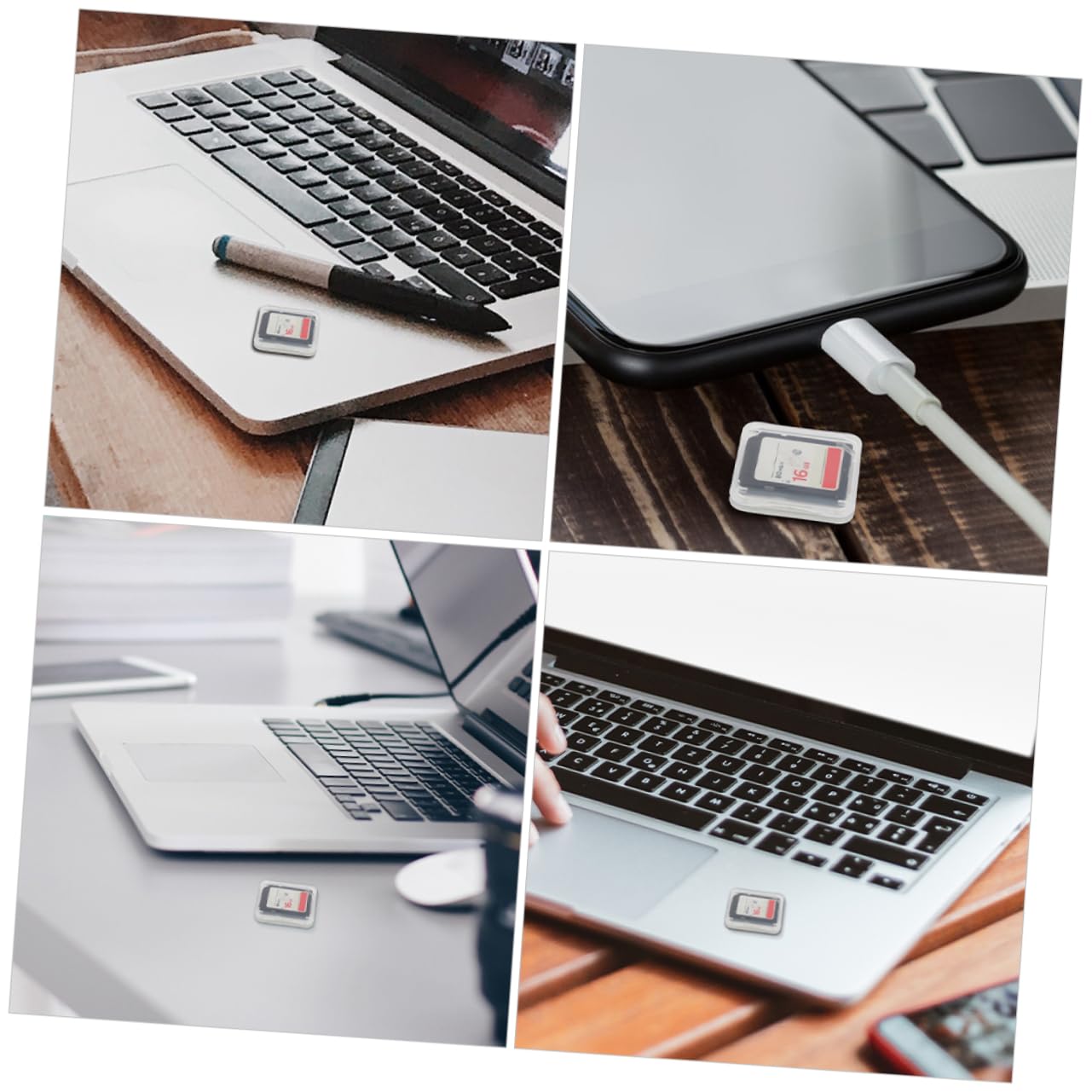 CAXUSD 50pcs Compact Memory Card Storage Box Card Holder Case for Camera and Computer Lightweight and Travel-Friendly