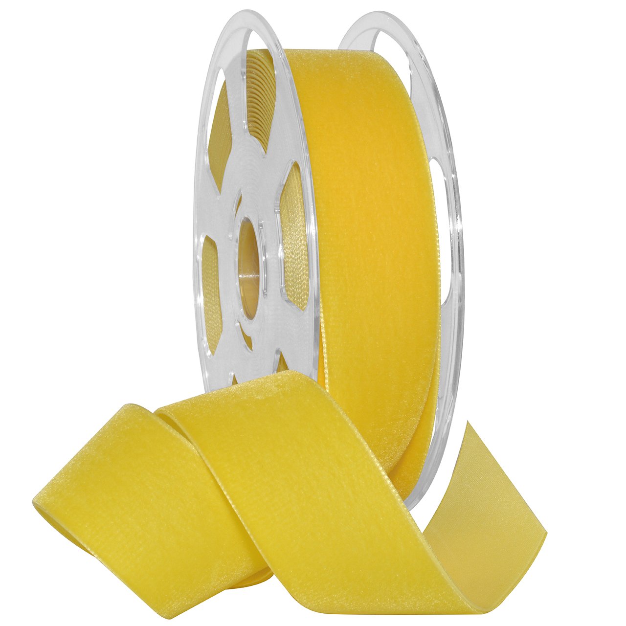 Ruban en velours Nylvalour Morex jaune 3,8 cm x 11 m pour création