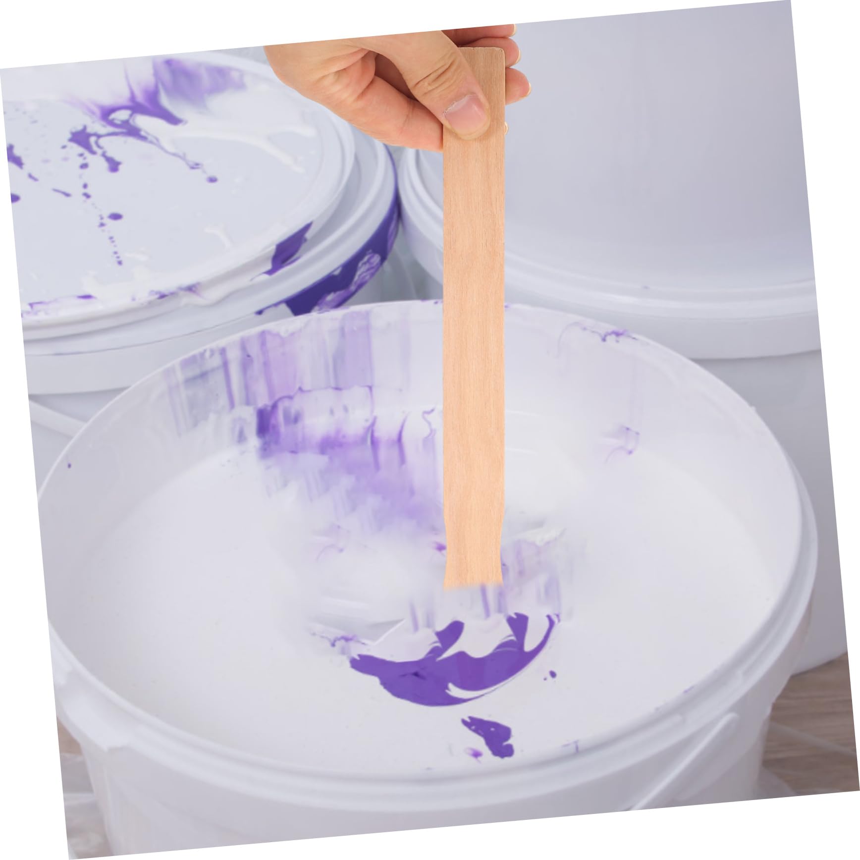 Amosfun 4 Ensembles De Peinture Artisanat Bâtonnets Bois Franc Des Bâtons Coloré Tiges Tige D'agitation De Peinture En Bois Outil De D'agitation Réutilisable 25 Pièces * 4