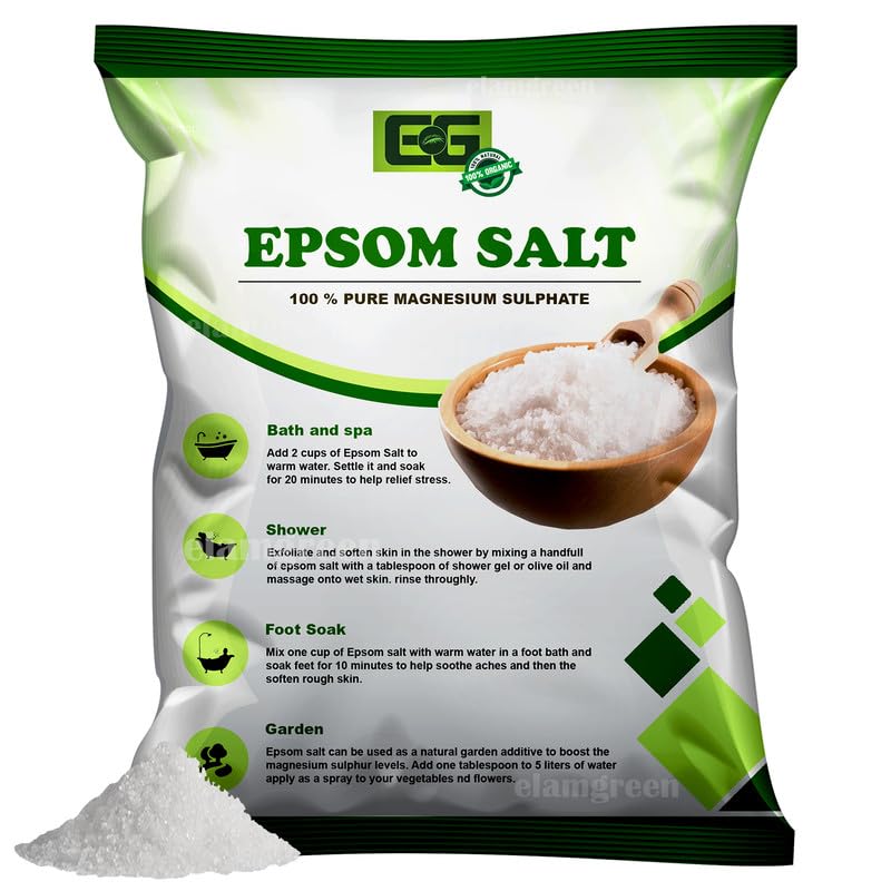 EG ELAMGREEN Epsom salt for bath,muscle relief,relieves aches & pain 500grams-picture-37