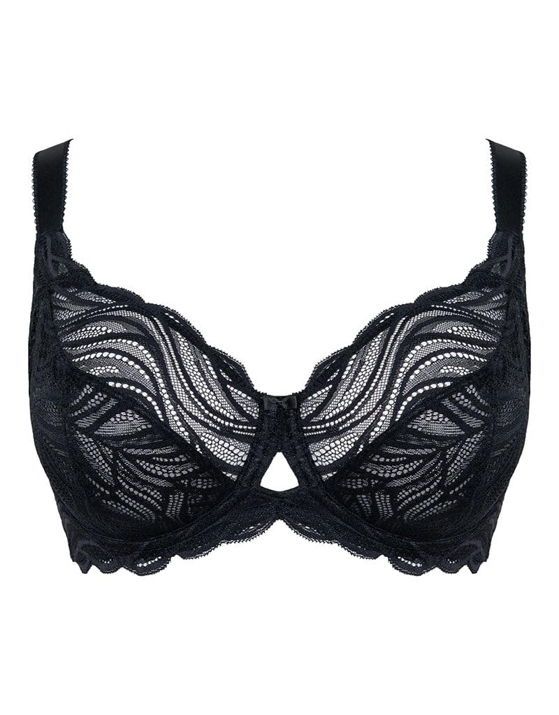 Flirtelle Underwired Balcony Bra Elise Lace Womens Ladies Underwear Lingerie Black Cup Size 38H