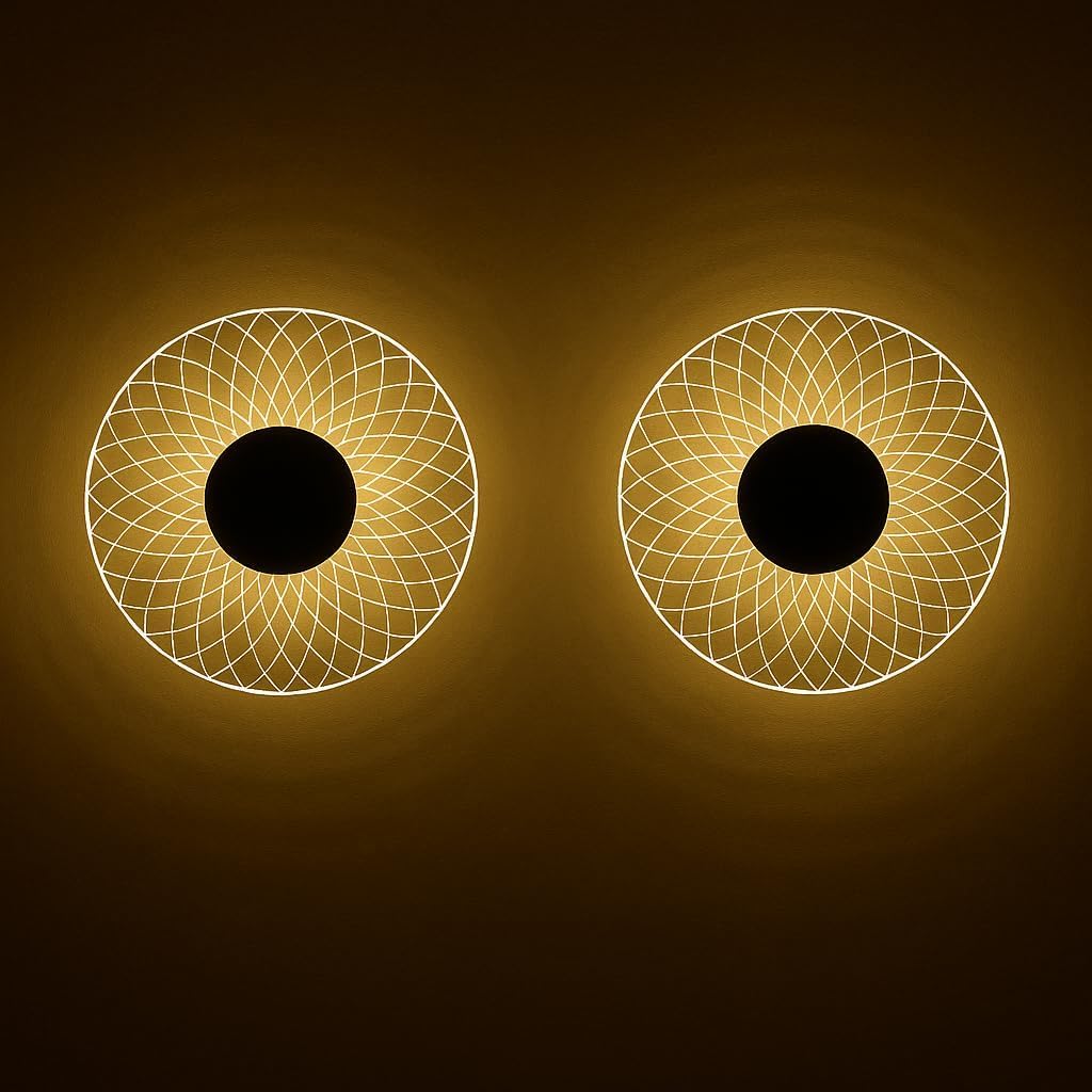 GlowMesh Wall Light for Home Decor | Warm White LED Ceiling Light | Decorative Wall Lamp for Kids, Gift, Party, Home & Office - (2 Pack)
