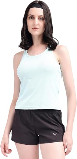 EVELVIE Padded Tank Tops for Women Camisole with Built-in Bra, Criss Cross Back Round Neck Ribbed Stretchable Slim Fit