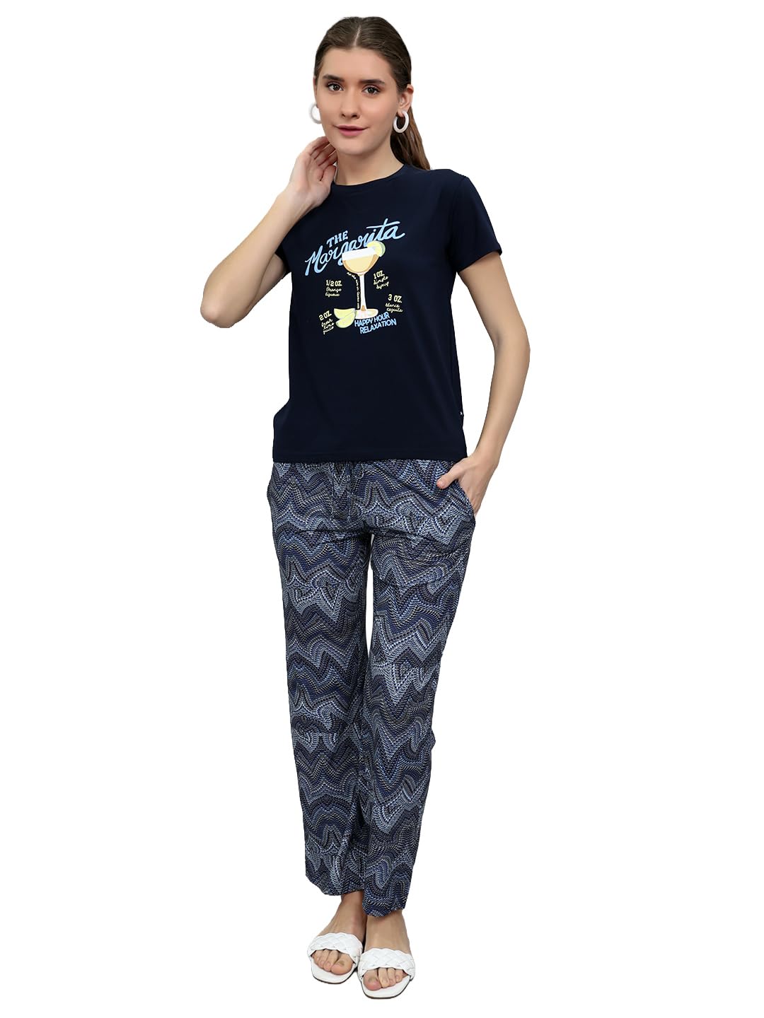 monte carlo Womens Regular Fit Half Sleeve Printed Round Neck Lower Set | Top & Bottam | Stylish Fashion Outfit | Pajama Set For Women (Pack Of 1)-picture-32