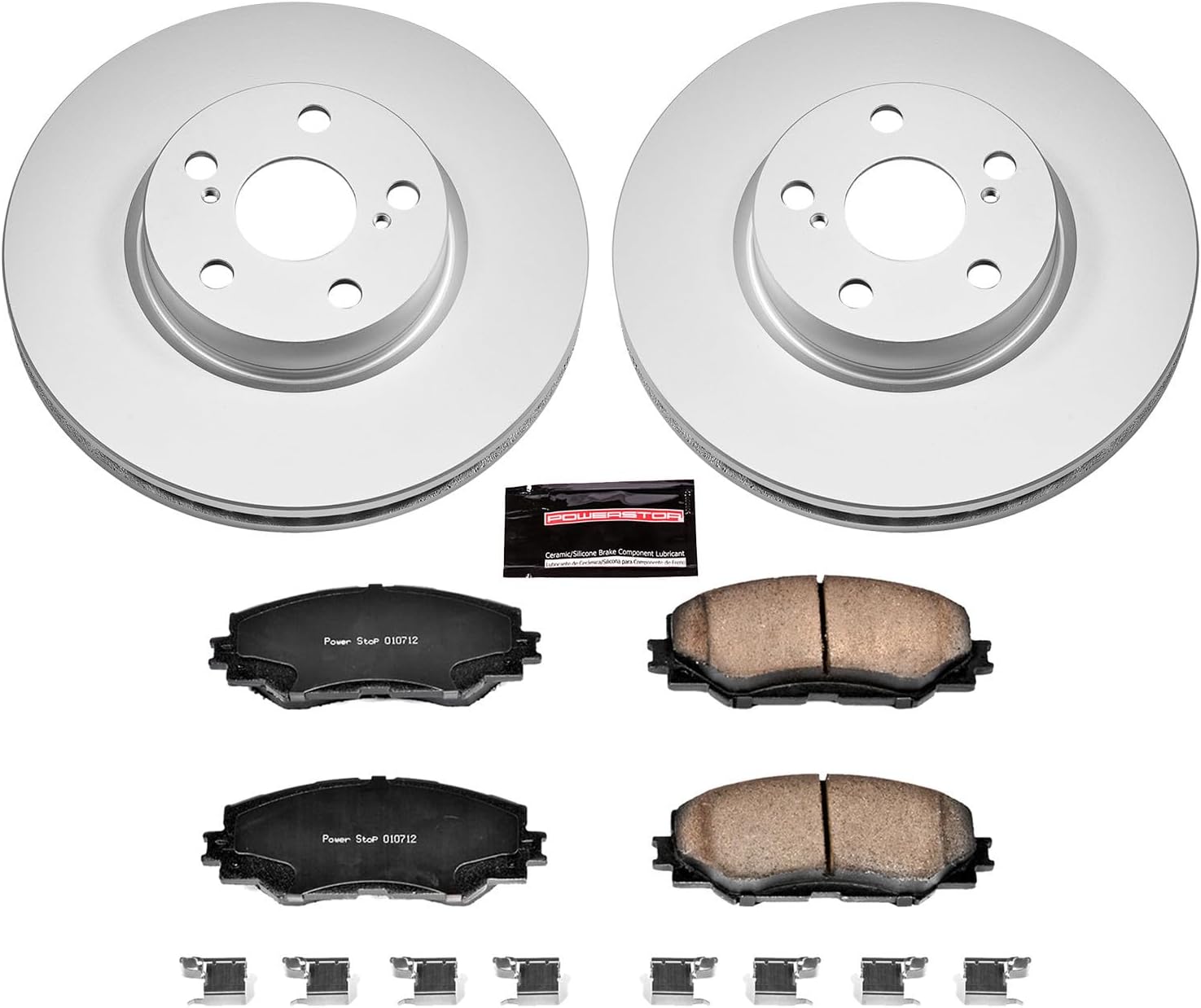 Power Stop CRK4669 Front Coated Brake Rotors and Ceramic Brake Pads For 2009 2010 Pontiac Vibe 1.8L | 2008-2014 Scion xD | 2009-2019 Toyota Corolla | 2009-2013 Toyota Matrix 1.8L