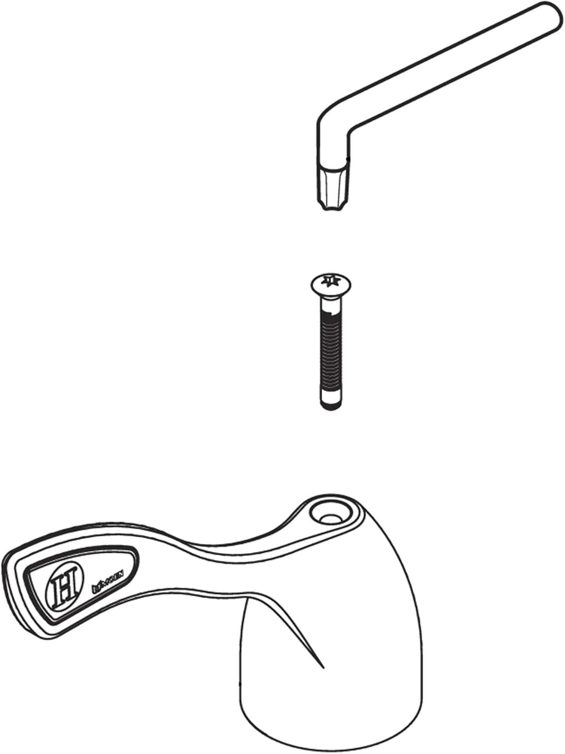 Moen 121443 Commercial Wrist-Blade Handle with Screw COLD