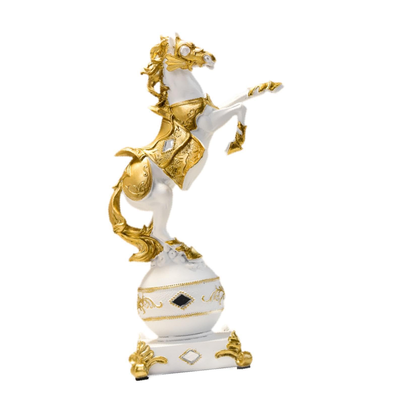 TWISAXC for Creative Resin Horse Statue Modern Nordic Realistic Craftsmanship Lovely Table Ornament Modern Nordic Type Horse Represents Success Figure Office
