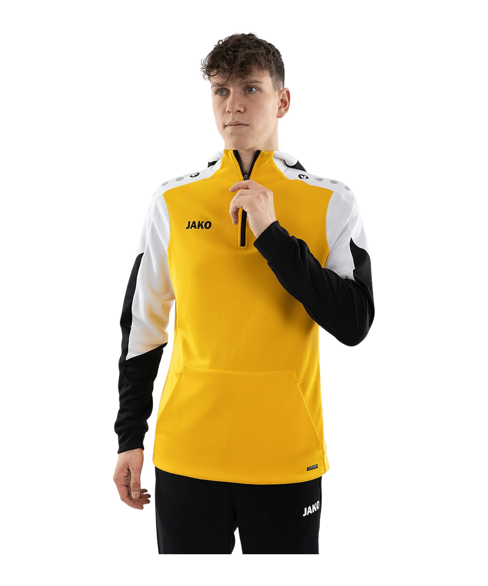 JAKO Unisex Zip Hoodie Dynamic, żółty/biały/czarny, S