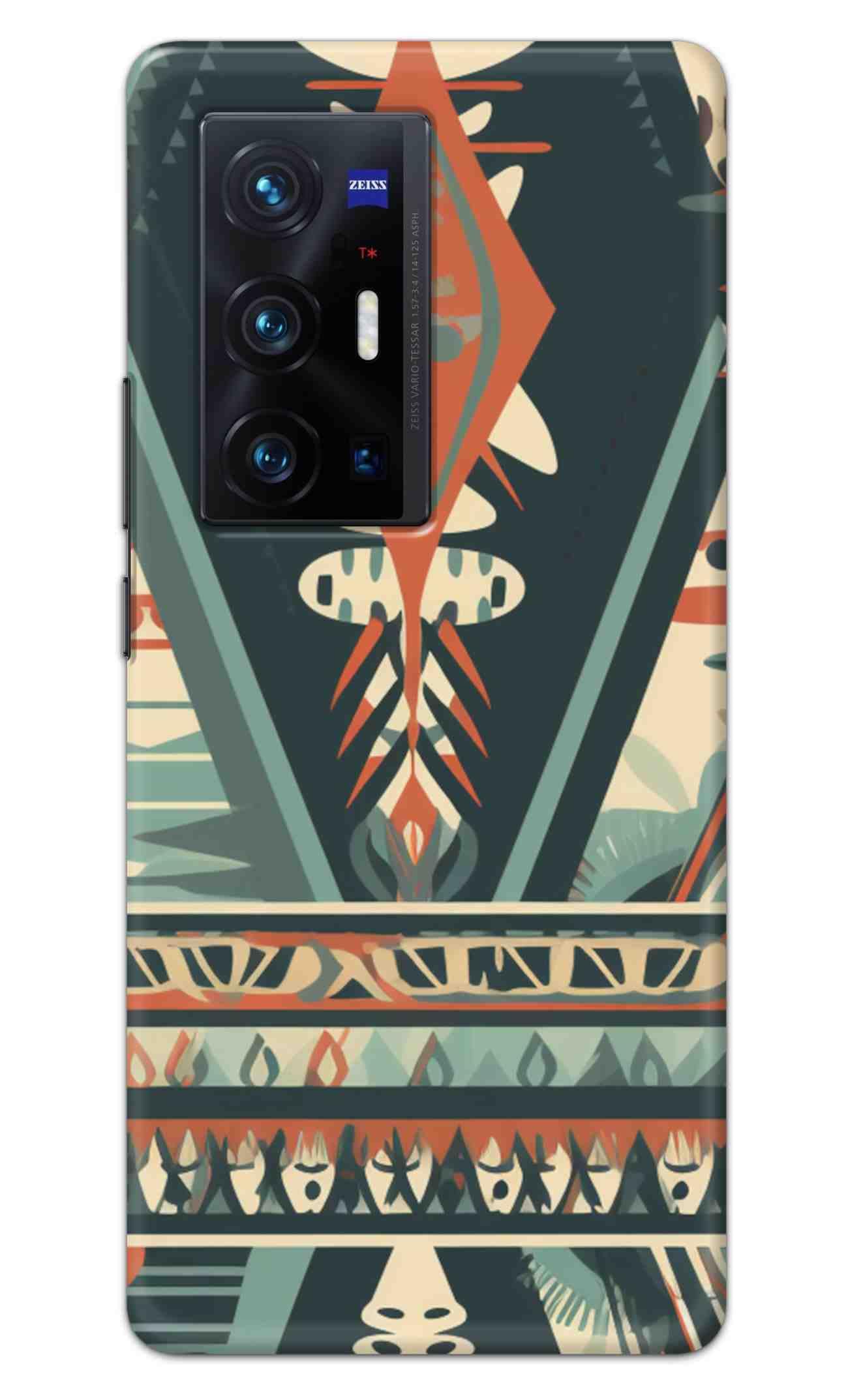 NDCOM for Vivo X70 Pro Plus Back Cover Tribal Imprints African Ethnic Art Printed Hard Case