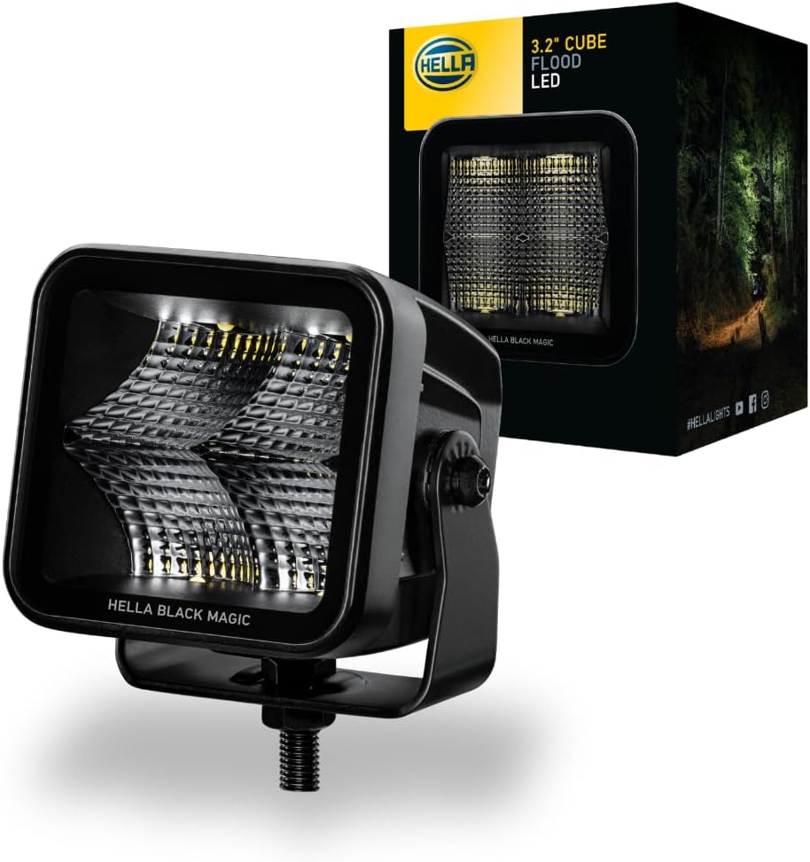 HELLA 1FA 358 176-851 LED-Spotlight - Cube 3.2" - 12/24V - mounting/Bolted - Short distance lighting - Cable: 500mm - Plug: DEUTSCH plug