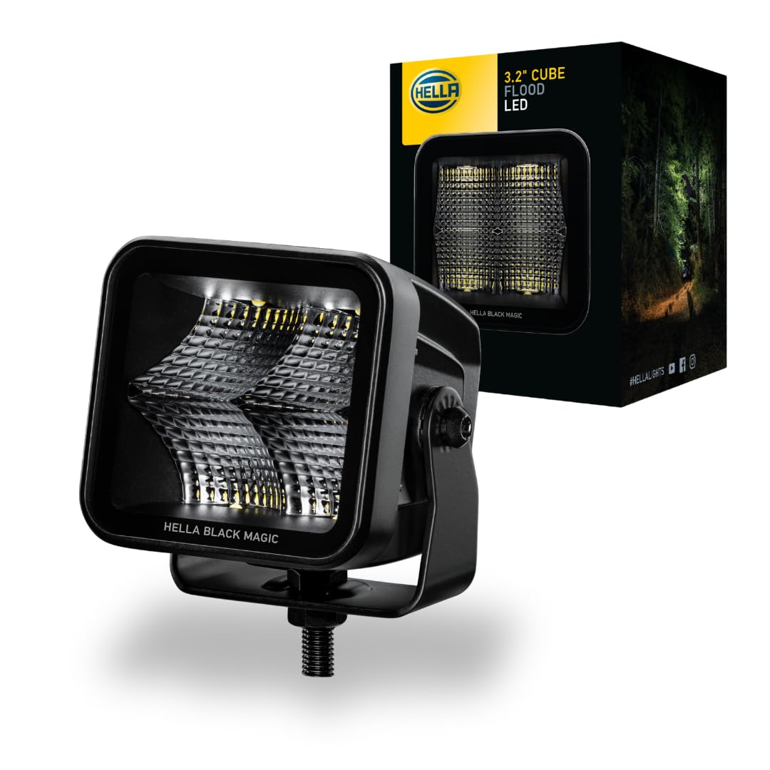 1FA 358 176-851 LED-Spotlight - Black Magic Cube 3.2" - 12/24V - mounting/Bolted - Short distance lighting - Cable: 500mm - Plug: DEUTSCH plug