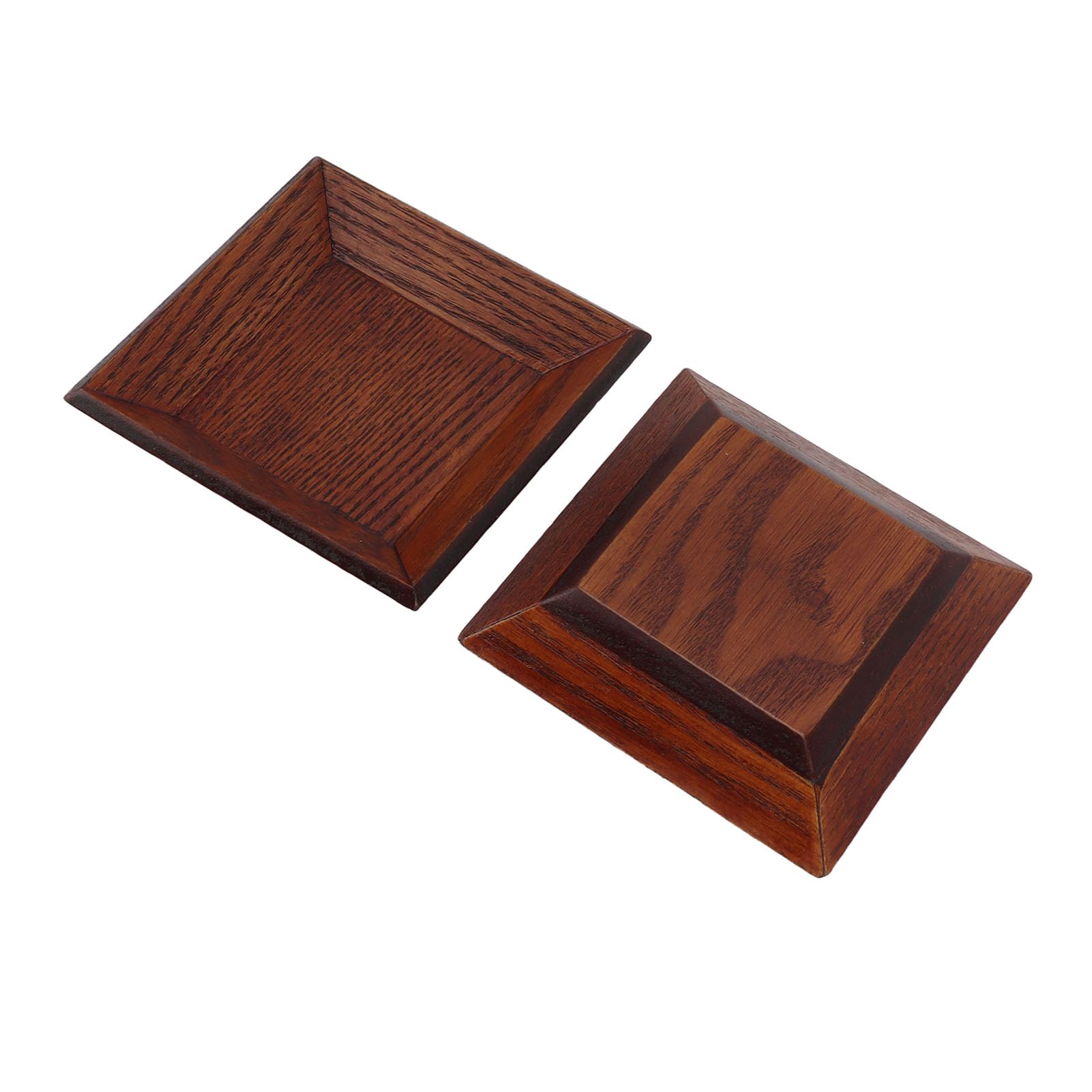 ZIZEV Square Wood Dessert Plate, Minimalist Meticulously Crafted 2Pcs Wood Dessert Plate Environmental Protection Japanese Style Handmade for Snacks (S)