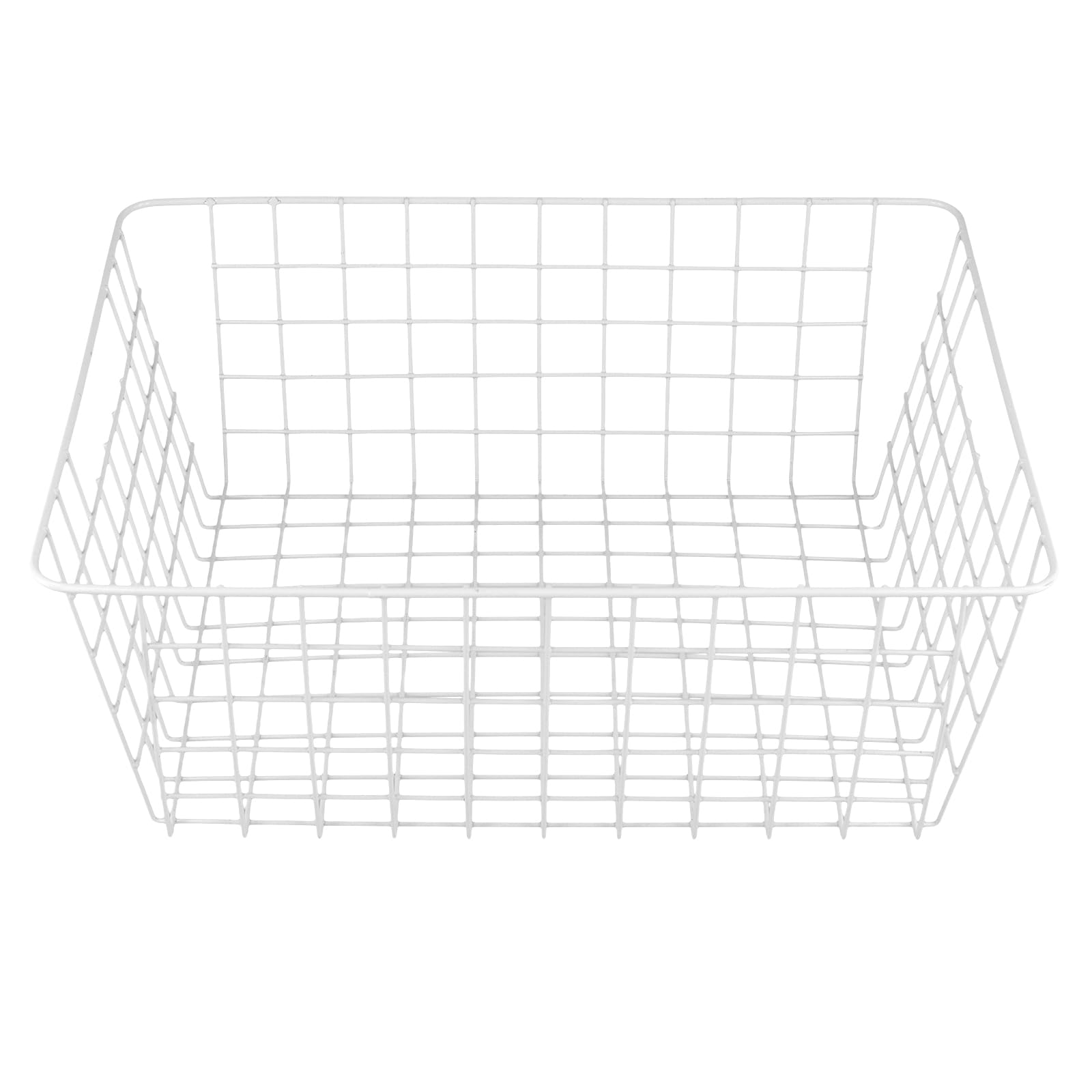 SINJEUN 3 unidades de 36 x 29 x 15,5 cm, cesta de alambre blanco, cesta de almacenamiento, para congelador, cesta de rejilla, cesta de alambre rectangular para cocina y congelador