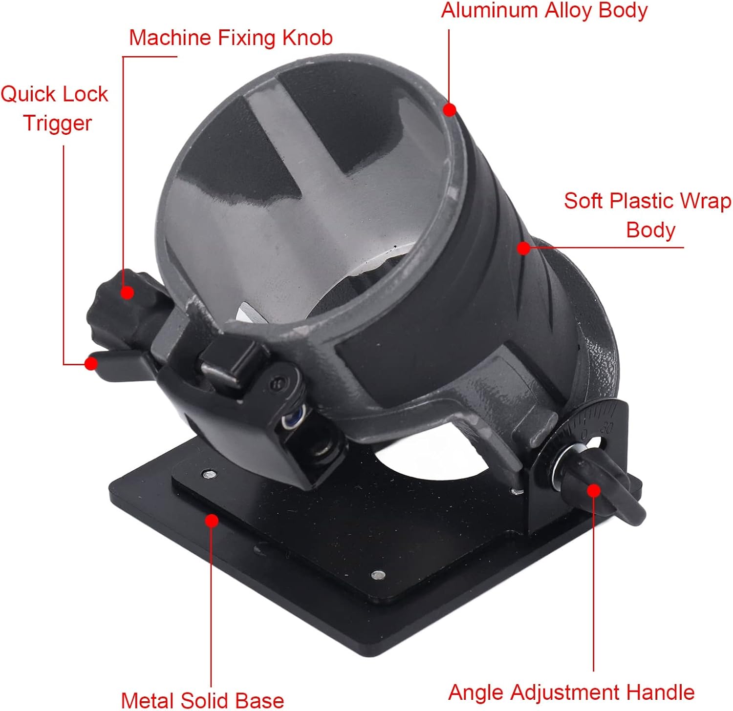 ViaGasaFamido Adjustable Angle Fixed Base Woodworking Router Base Made from Aluminum Alloy for Professional Woodworking Slotting, Trimming, Carving, and More Woodworking Applications